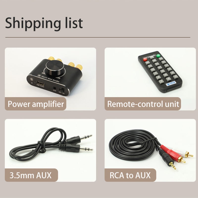 Audio Power Amplifier: 100W+100W Red Aluminum Alloy - BT 5.1 Wireless Multi-Input Control for Portable Home Outdoor Use - Image 2