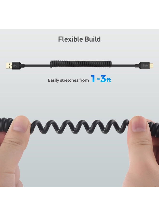 Cable Matters 2-Pack Coiled USB Cable (Coiled Micro USB to USB 2.0) 2-4 Feet - Image 4
