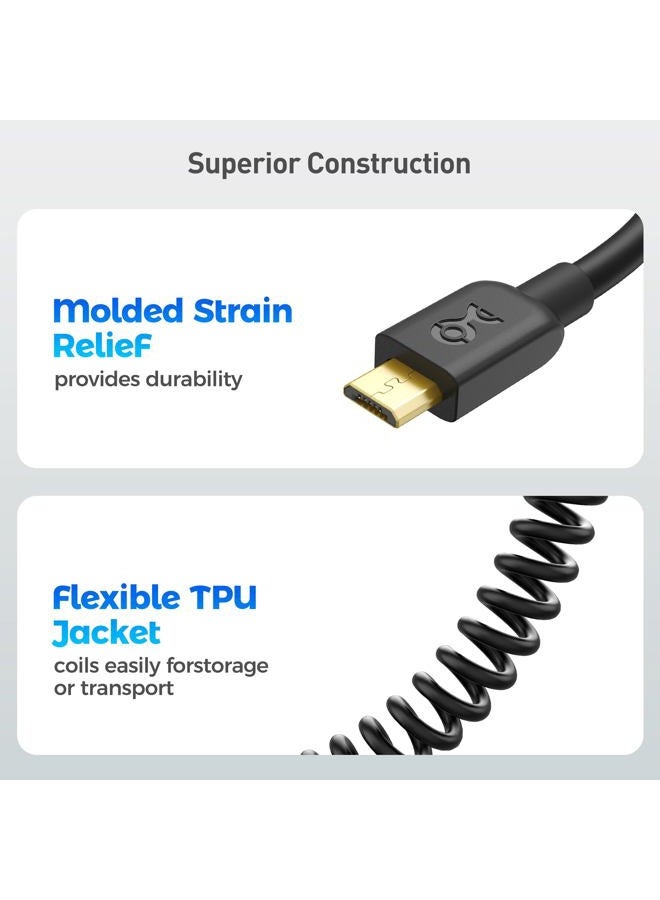 Cable Matters 2-Pack Coiled USB Cable (Coiled Micro USB to USB 2.0) 2-4 Feet - Image 5