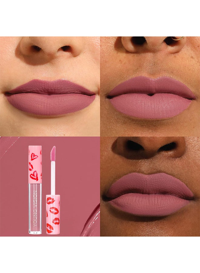 YOUNG VISION Velvet Matte Lip Gloss, Long-Lasting Makeup, Mist Lip Gloss, Non-Stick Cup Not Easy To Fade Liquid Lipstick For Women - Image 4