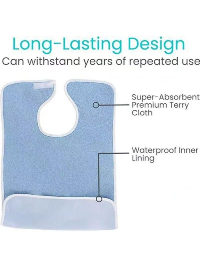مرايل مقاومة للماء لكبار السن، مرايل مطاعم قابلة للغسل للبالغين، واقيات ملابس لكبار السن من الرجال والنساء، واقيات ملابس قابلة لإعادة الاستخدام - Image 4