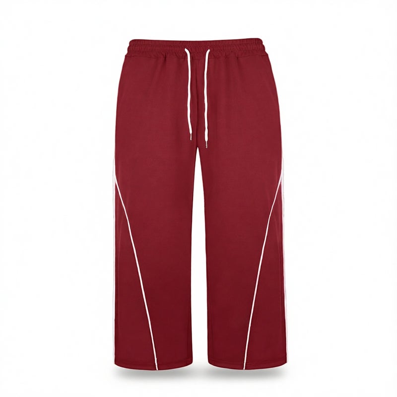 Summer Straight Leg Casual Sports Pants with Contrast Color Design - Image 4
