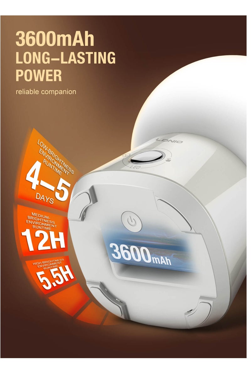 LDNIO ضوء الليل الذكي RGB | مصباح محيطي محمول بسعة 3600mAh مع تحكم باللمس، 4 مستويات سطوع، قابل للشحن عبر USB-C، مقاوم للماء، قاعدة سيليكون غير قابلة للانزلاق - Image 2