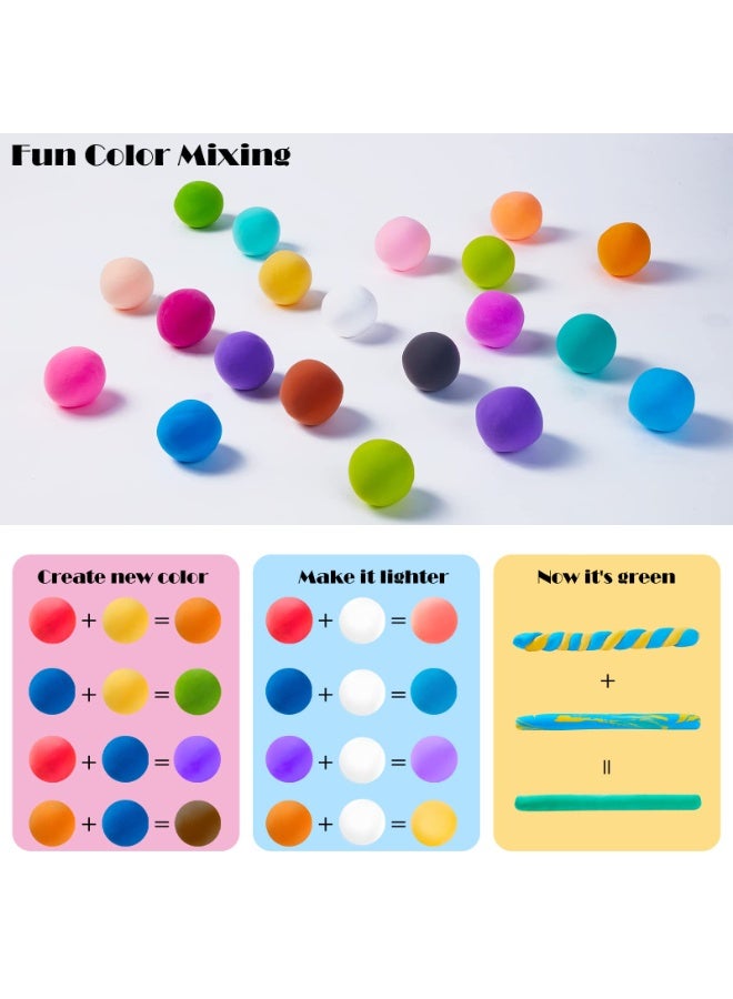 24 Colors Assorted Fluffy Foam Clay Set, Ultra Light Modeling Clay, QMay Magic Clay Artist Studio Toy, No-Toxic Modeling Clay & Dough, Creative Art DIY Crafts, Gift for Kids - Image 3