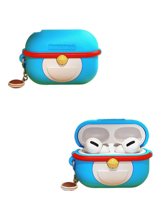 Rock Doraemon Airpods Pro 2/Second Generation Earphone Protective Case, Apple Wireless Bluetooth Earphone Cover, Full Protection Silicone Shockproof Dustproof Cartoon Creative Cute Soft Case - Image 3