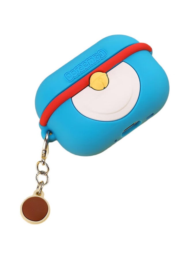 Rock Doraemon Airpods Pro 2/Second Generation Earphone Protective Case, Apple Wireless Bluetooth Earphone Cover, Full Protection Silicone Shockproof Dustproof Cartoon Creative Cute Soft Case - Image 1