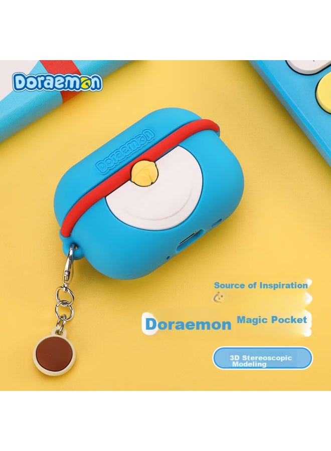 Rock Doraemon Airpods Pro 2/second Generation Earphone Protective Case, Apple Wireless Bluetooth Earphone Cover, Full Protection Silicone Shockproof Dustproof Cartoon Creative Cute Soft Case - Image 3