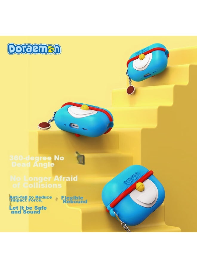 Rock Doraemon Airpods Pro 2/second Generation Earphone Protective Case, Apple Wireless Bluetooth Earphone Cover, Full Protection Silicone Shockproof Dustproof Cartoon Creative Cute Soft Case - Image 5