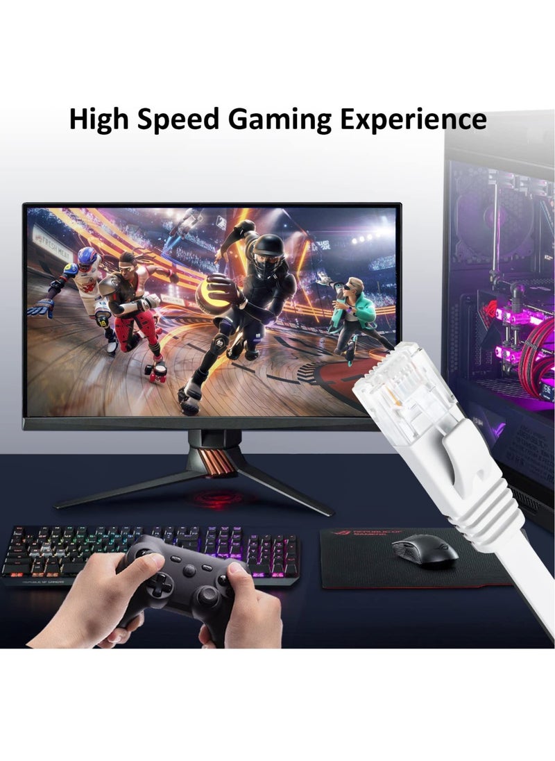 Excefore - كابل إيثرنت CAT 6، مجموعة من 6 أسلاك توصيل LAN عالية السرعة ومسطحة من CAT6 Gigabit بطول 3 أقدام، موصل RJ45 نحاسي خالٍ من التشابك للمودم والموجه والكمبيوتر - Image 1