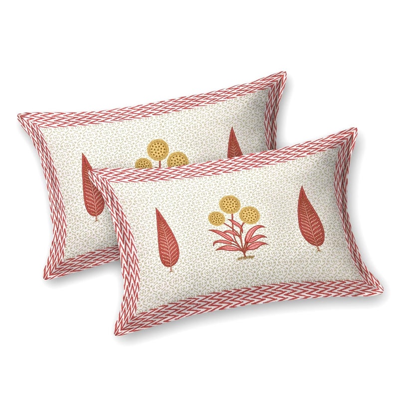 EasyGoods 100 Pure Cotton Rajasthani Jaipuri Sanganeri Print Double Bedsheet with 2 Pillow CoversGulmohar Bedsheet for Double Bed King Size240 TC Premium Printed Flat BedSheet 91x106 InchPink - Image 5