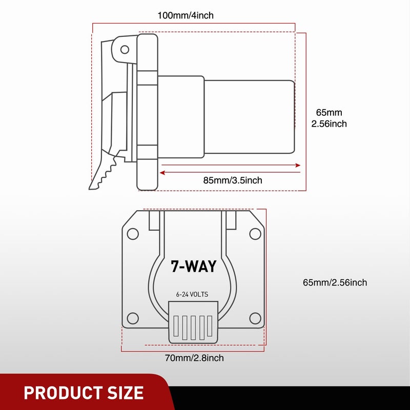 Nilight USCAR to RV 7 Way Trailer Plug Adapter OEM Style Factory Tow Package Socket Required 7Pin Round Connector Compatible with Chevy Ford GMC and Nissan Silverado - Image 2