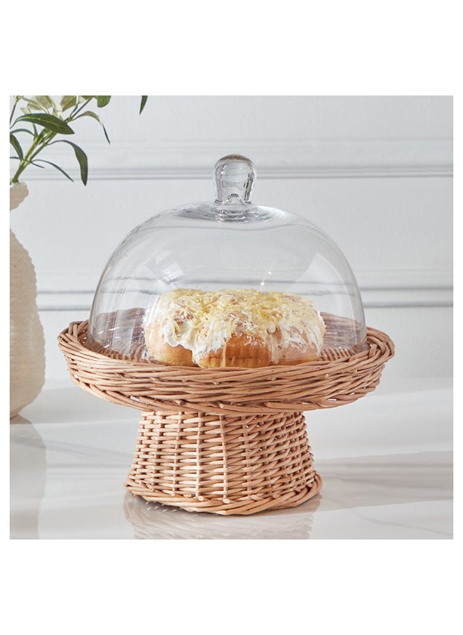 Home Box Minimalist 2-Piece Glass Cake Dome Set 27x21.8x27 cm  - Image 1
