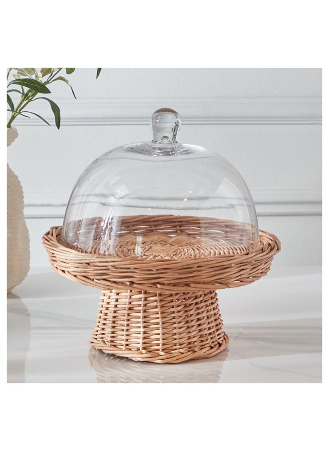 Home Box Minimalist 2-Piece Glass Cake Dome Set 27x21.8x27 cm  - Image 2