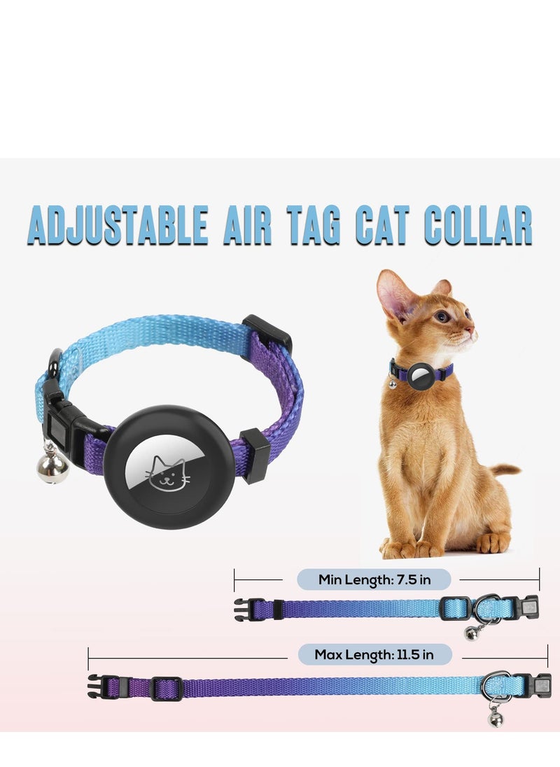 SYOSI - Air tag Cat Collar, Cat Collar with Bell and Safely Buckle for Small Pets, Adjustable Kitten Collar with Airtag Holder Compatible with Apple Airtag for Cats, Kittens, Puppies (Sky Blue) - Image 1