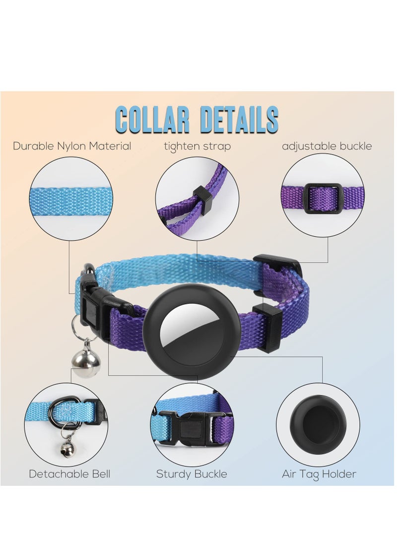 SYOSI - Air tag Cat Collar, Cat Collar with Bell and Safely Buckle for Small Pets, Adjustable Kitten Collar with Airtag Holder Compatible with Apple Airtag for Cats, Kittens, Puppies (Sky Blue) - Image 1