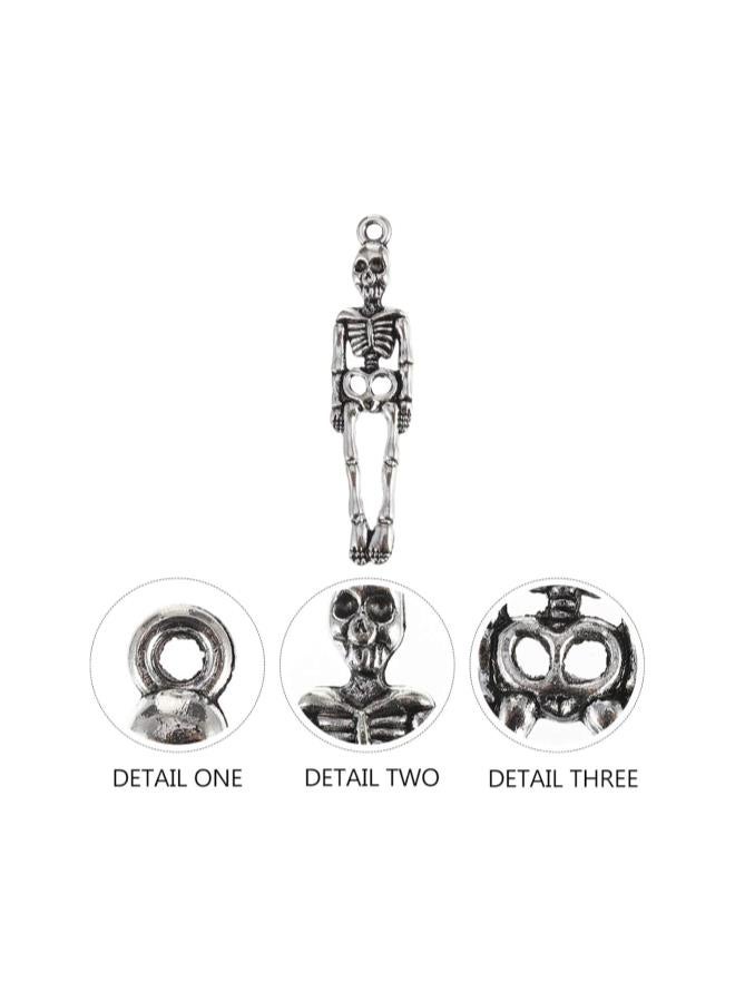 klarako 50Pcs Halloween Skeleton Charms Scary Spooky Skull Pattern Pendant DIY Craft Handmade Earrings Charms Prank Prop for Halloween Cosplay Party Decor  - Image 2