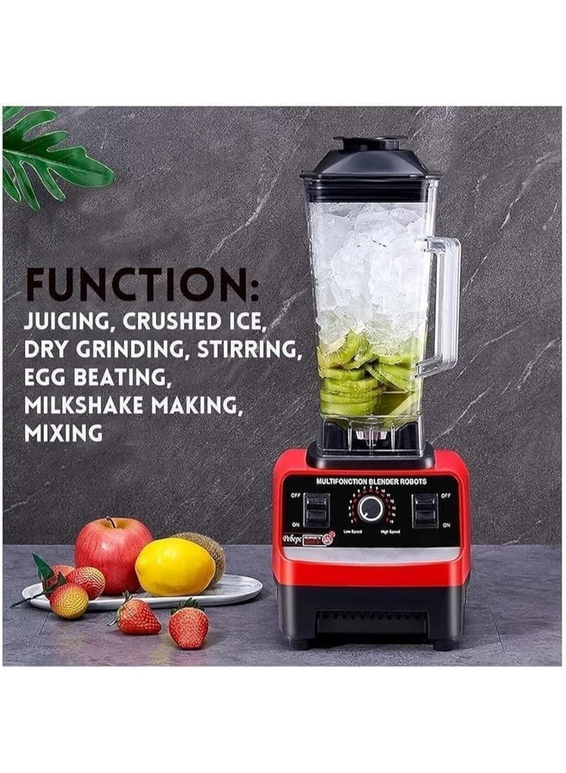 5500W High Speed Blender 2.5L, Ice Crusher, Smoothie Maker, Juice Mixer, Coffee Grinder, Dry & Wet Blender, Nut Chopper, Spice Grinder, Food Processor for Home Kitchen – Red Black. Electric Blender with Multi-functional Grain Grinder 2.5 liter Adjustable - Image 3