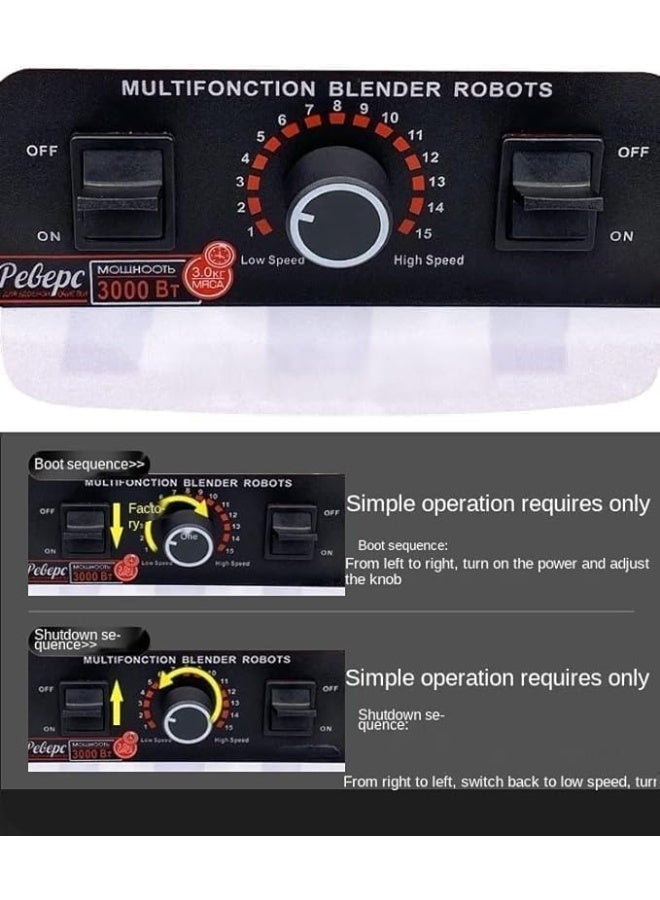 5500W High Speed Blender 2.5L, Ice Crusher, Smoothie Maker, Juice Mixer, Coffee Grinder, Dry & Wet Blender, Nut Chopper, Spice Grinder, Food Processor for Home Kitchen – Red Black. Electric Blender with Multi-functional Grain Grinder 2.5 liter Adjustable - Image 5