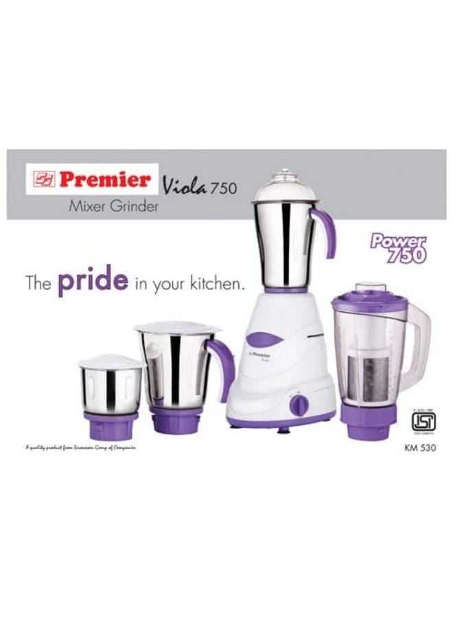 PREMIER VIOLA PLUS MIXER GRINDER WITH JUICER JAR & 3 STAINLESS STEEL JAR 230V 750W CODE - 021085 - Image 3