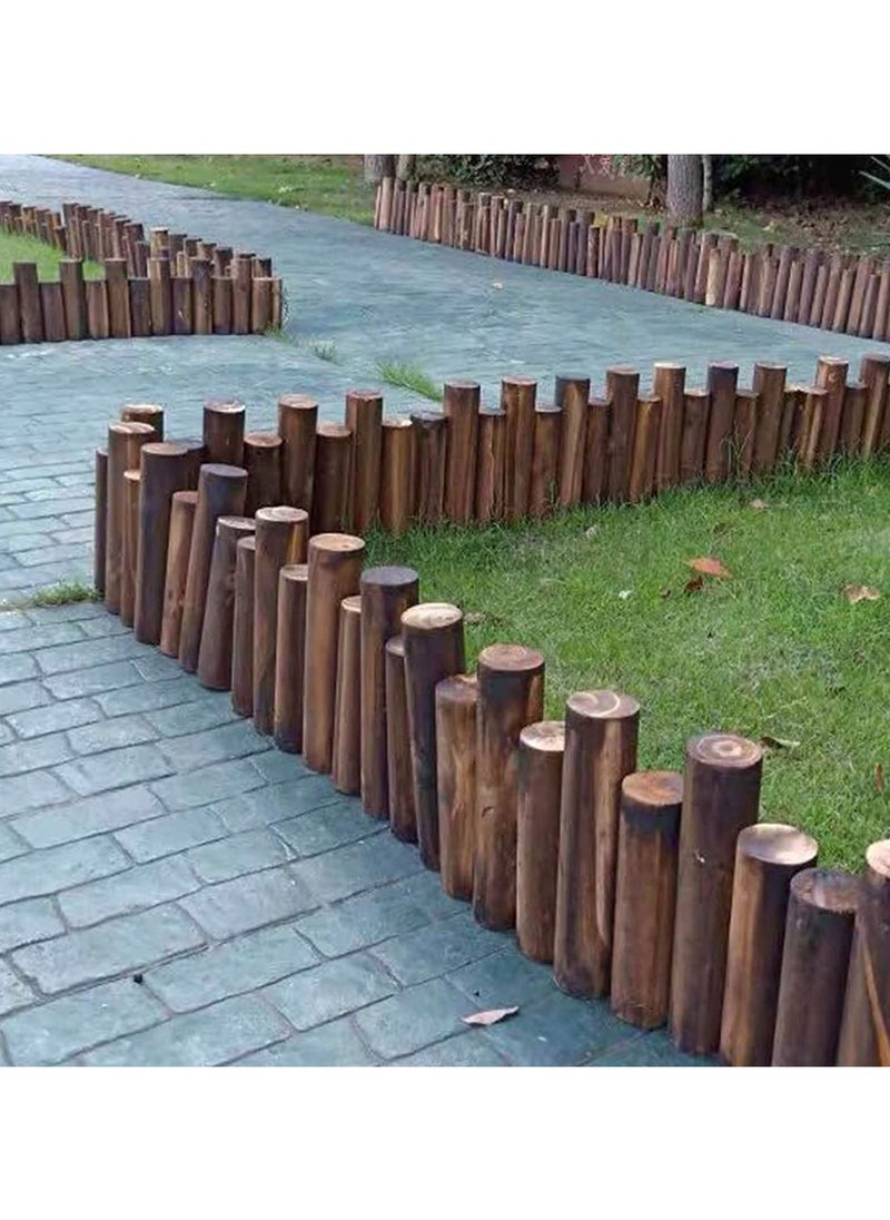 LINGWEI Wooden Garden Border Fence Landsacping Interlocking Outdoor Lawn Beautiful Wooden Border Create a Beautifull and Functional Border for your Garden  - Image 1