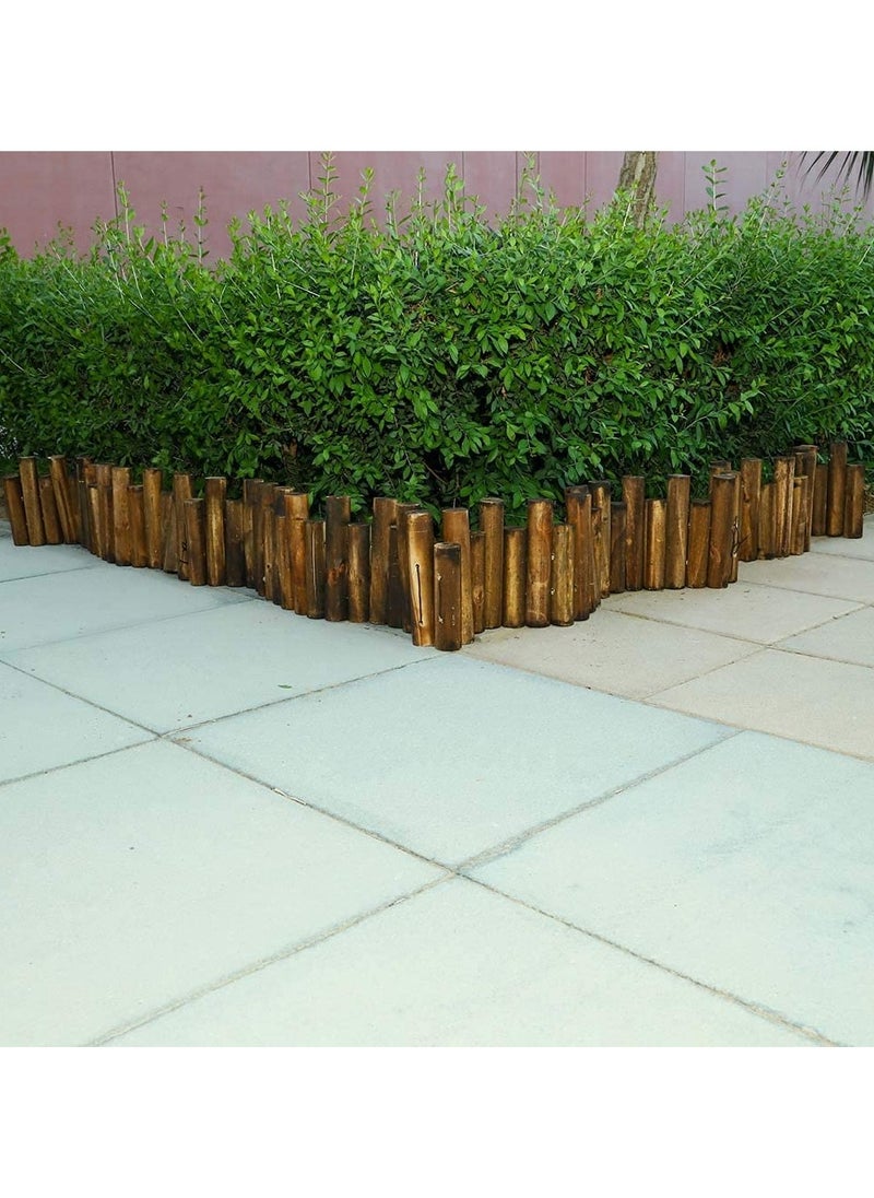 LINGWEI Wooden Garden Border Fence Landsacping Interlocking Outdoor Lawn Beautiful Wooden Border Create a Beautifull and Functional Border for your Garden  - Image 3