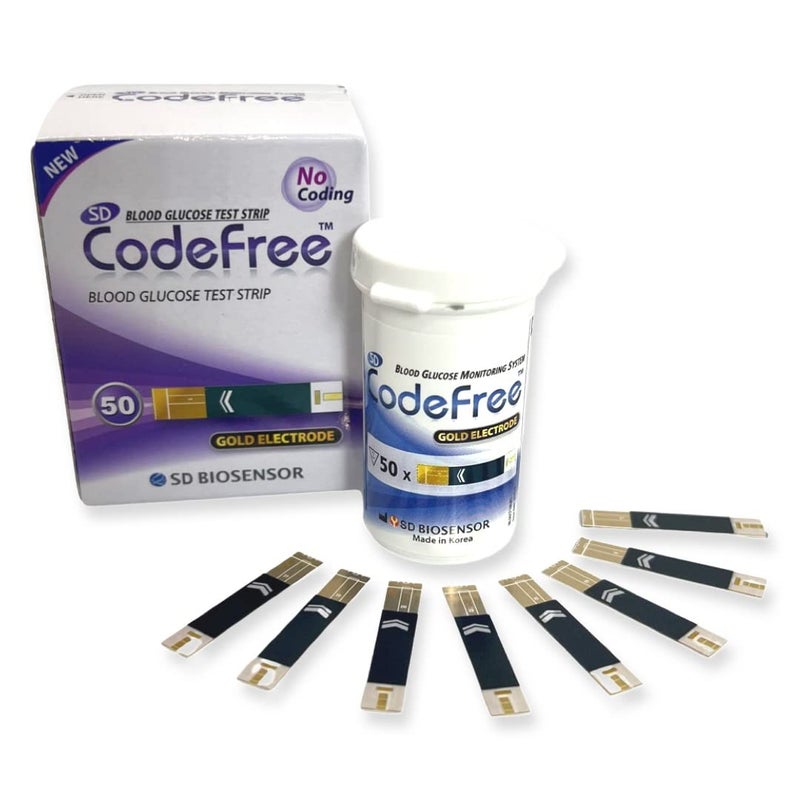 Codefree 3x50 SD Codefree Blood Glucose MonitorMonitoring TestTesting Kit Replacement Strips - Image 1
