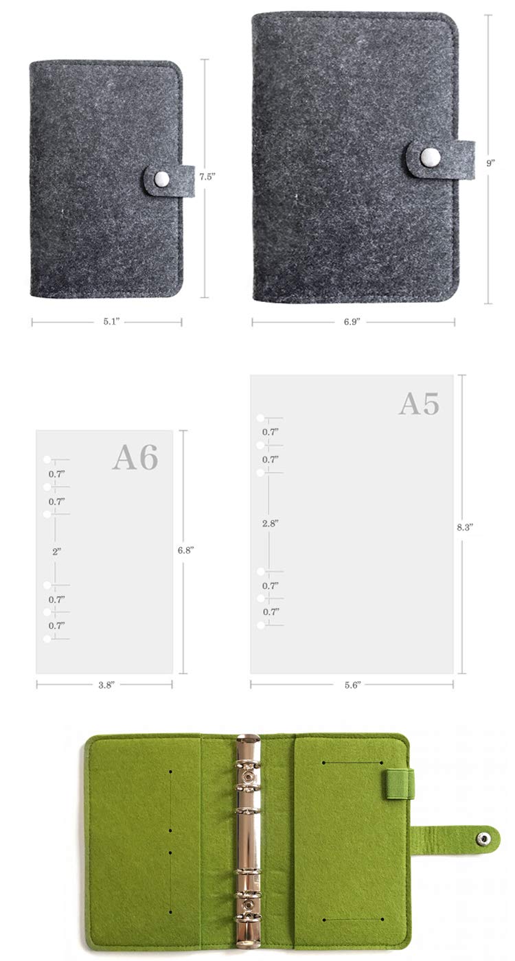 Zelten A6 Felt Binder Blue - Image 2