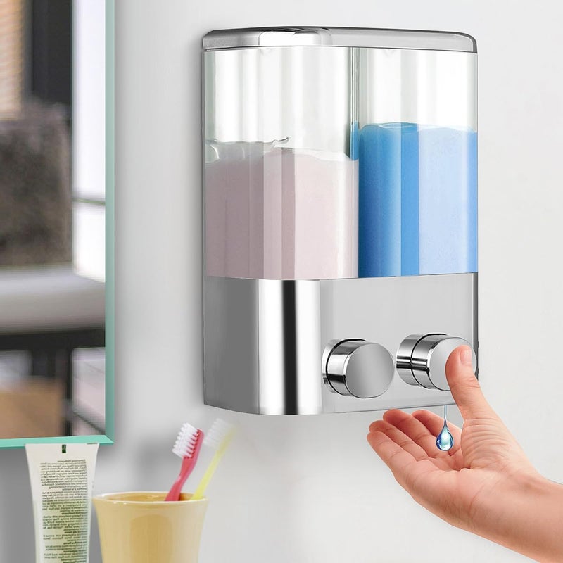 Modern Wall Mounted Soap Dispenser – Clear Design with Perfect Size, Two Pumps for Multiple Use, Easy Installation – Get It Now by FASHION.HOME