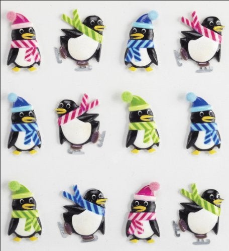 EK Success Jolee's Boutique Holiday Penguin Cabochons Dimensional Stickers - Image 2