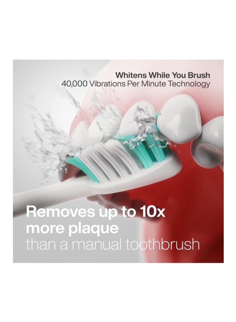 أكوا سونيك فرشاة أسنان كهربائية فائقة التبييض من سلسلة VIBE - تتضمن 8 رؤوس فرشاة من DuPont وحقيبة سفر - محرك سونيك بقوة 40,000 ذبذبة في الدقيقة وشحن لاسلكي - 4 أوضاع مع مؤقت ذكي - Image 3