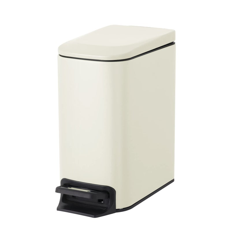 Cesun Small Bathroom Trash Can with Lid Soft Close Step Pedal 6 Liter  16 Gallon Stainless Steel Garbage Can with Removable Inner Bucket AntiFingerprint Finish Creamy White