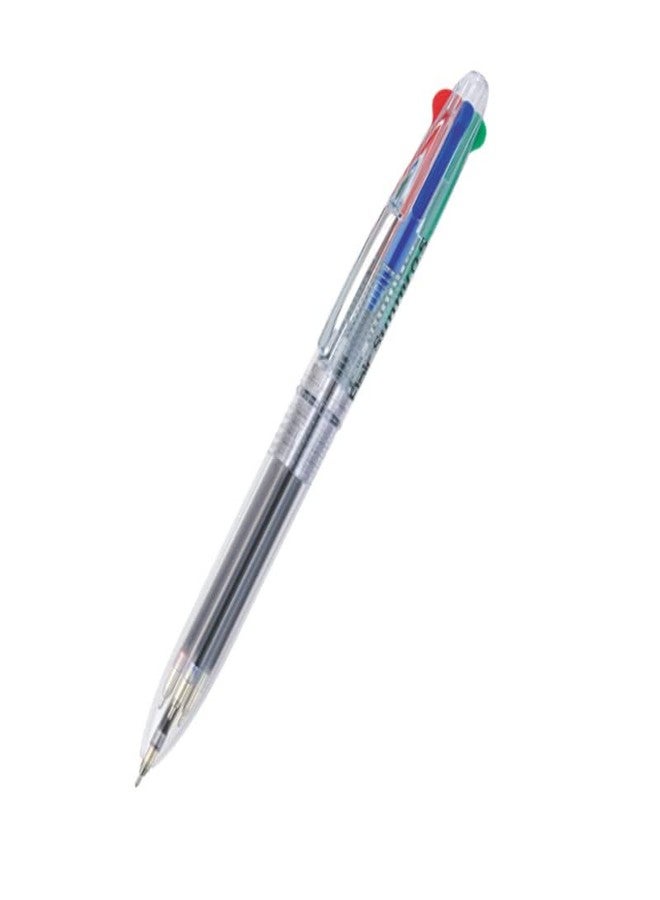 Flair Sunny 4 Color Ball Pen Box Pack | Swiss Tip Technology | Retractable Mechanism & Low Viscosity Ink System | Smooth & Effortless Writing With Sleek Clip Design | Pack Of 10, Multi-coloured - Image 2