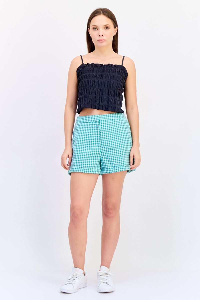 ONLY Women Houndstooth Basic Shorts, Multicolor - Image 4