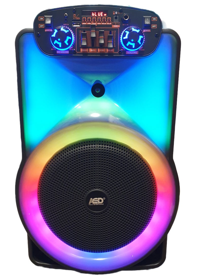 ASD ASD-2494 Harmony 1700W Party Trolley Speaker with Wireless Mic, Disco Lights & Remote  - Image 2