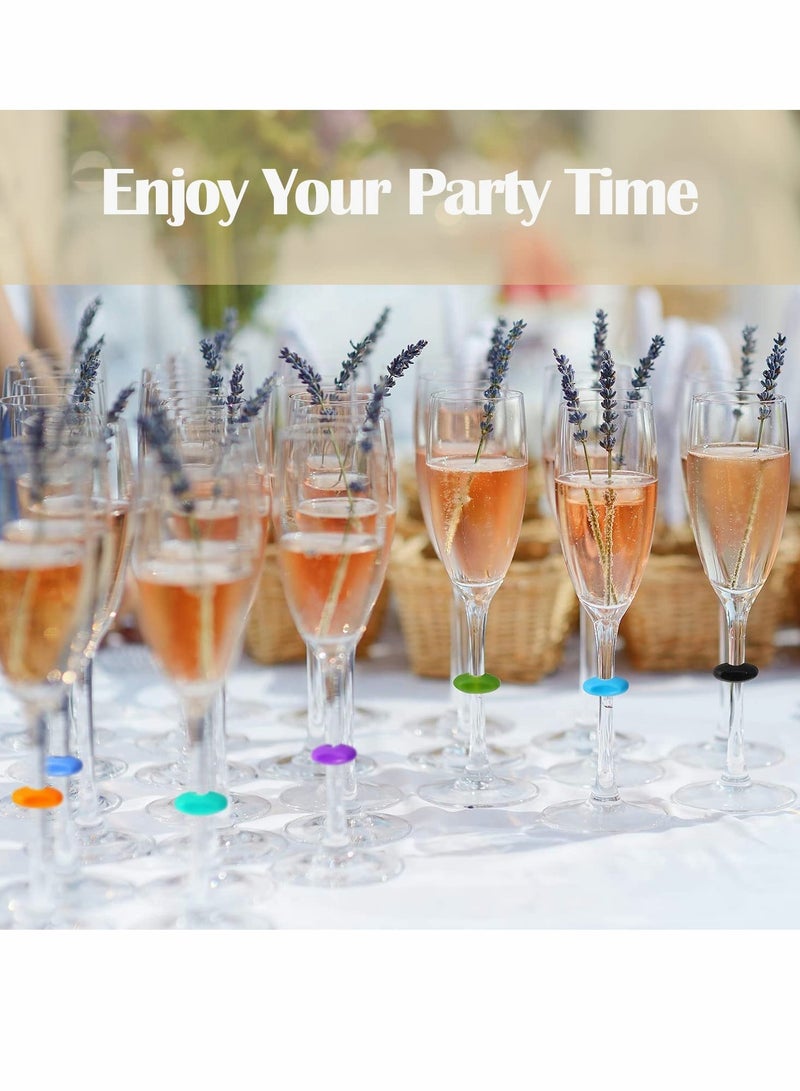 KASTWAVE Glass Charms Markers Drink Markers, 48 Pcs Colorful markers Silicone Drink Markers - Image 5