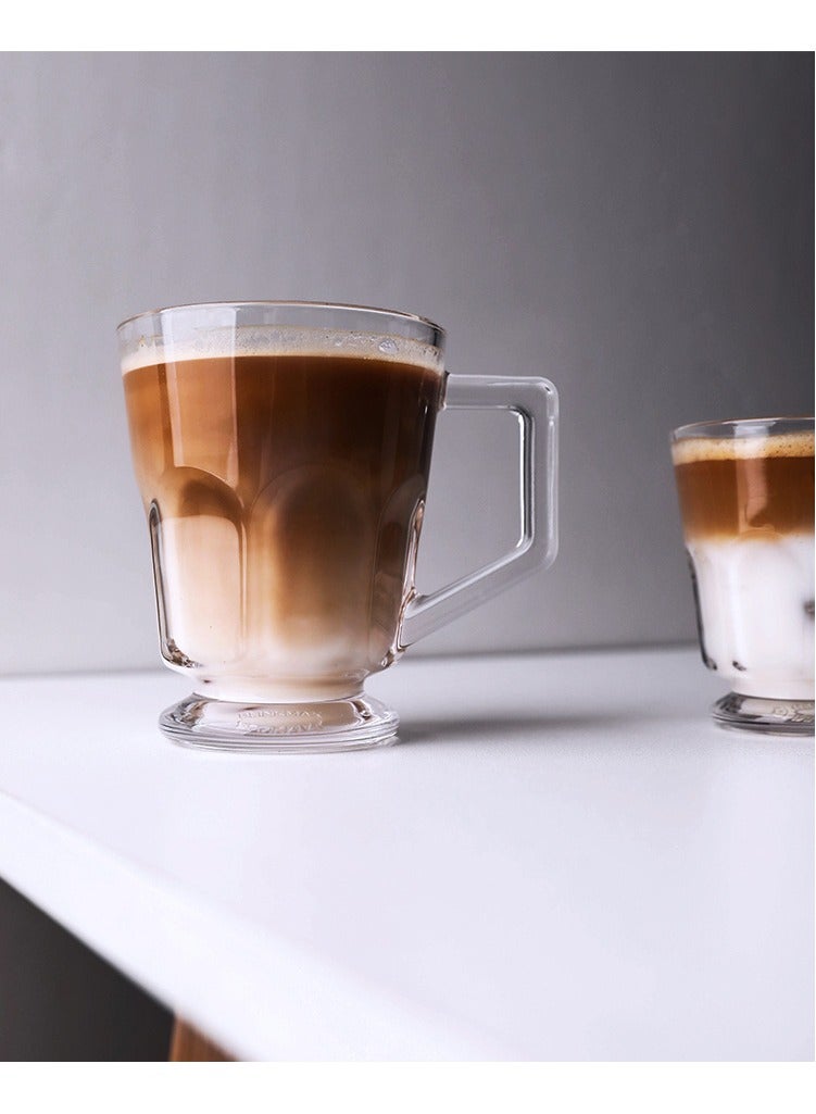 Set of 2,11 Oz Glass Coffee Mugs with Handle, Insulated Layer Coffee Cups, Clear Borosilicate Glass Mugs, Gift for Cappuccino, Tea, Latte, Espresso, Hot Beverage, Wine  - Image 5