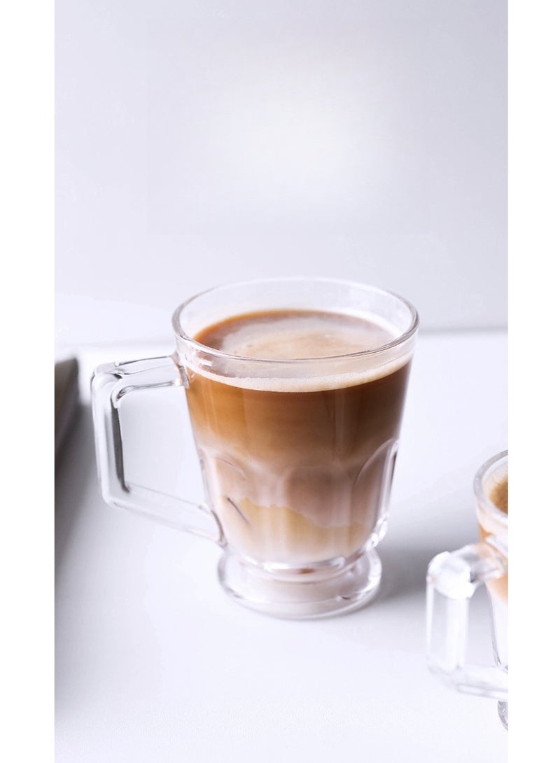 Set of 2,11 Oz Glass Coffee Mugs with Handle, Insulated Layer Coffee Cups, Clear Borosilicate Glass Mugs, Gift for Cappuccino, Tea, Latte, Espresso, Hot Beverage, Wine  - Image 4