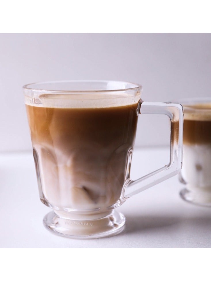 Set of 2,11 Oz Glass Coffee Mugs with Handle, Insulated Layer Coffee Cups, Clear Borosilicate Glass Mugs, Gift for Cappuccino, Tea, Latte, Espresso, Hot Beverage, Wine  - Image 2