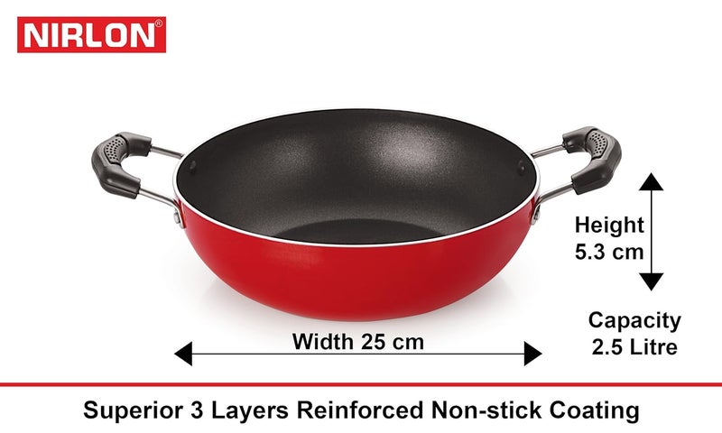 Nirlon Nirlon NonStick Aluminium Cookware Set 4Pieces Red 26_CT_KD14_TP_FT11  - Image 3