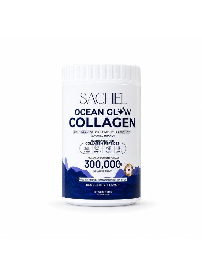 Sachiel Ocean Glow Japanese Marine Collagen 300,000mg | Hydrolyzed Fish Collagen Peptides | Anti-Aging & Skin Elasticity Support | Blueberry Flavor | Halal UAE - Image 1