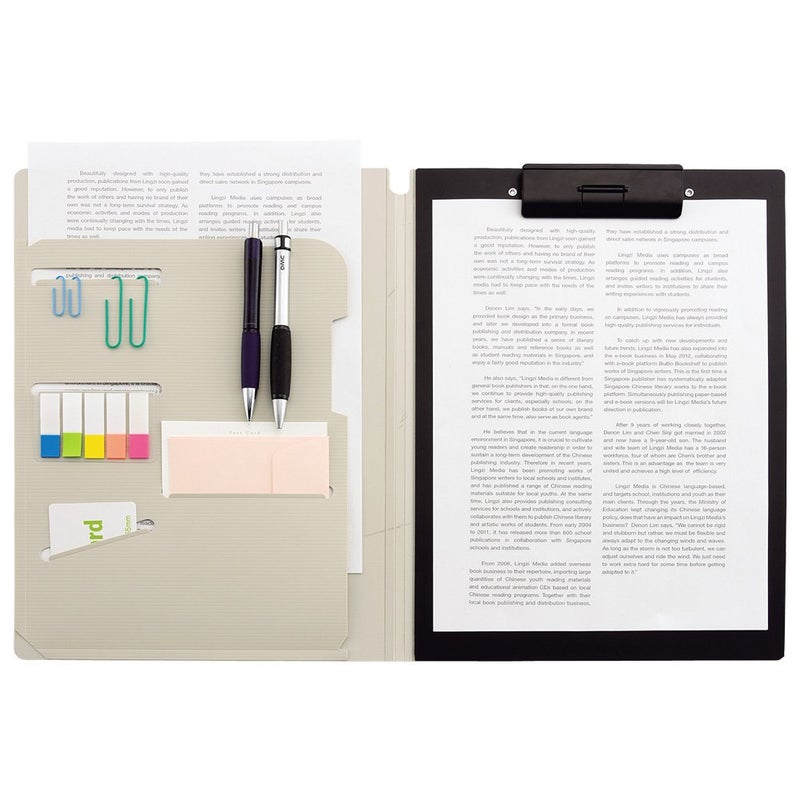 LIHITLAB F7560-24 Binder Clip File, Multifunction, A4, Black - Image 4