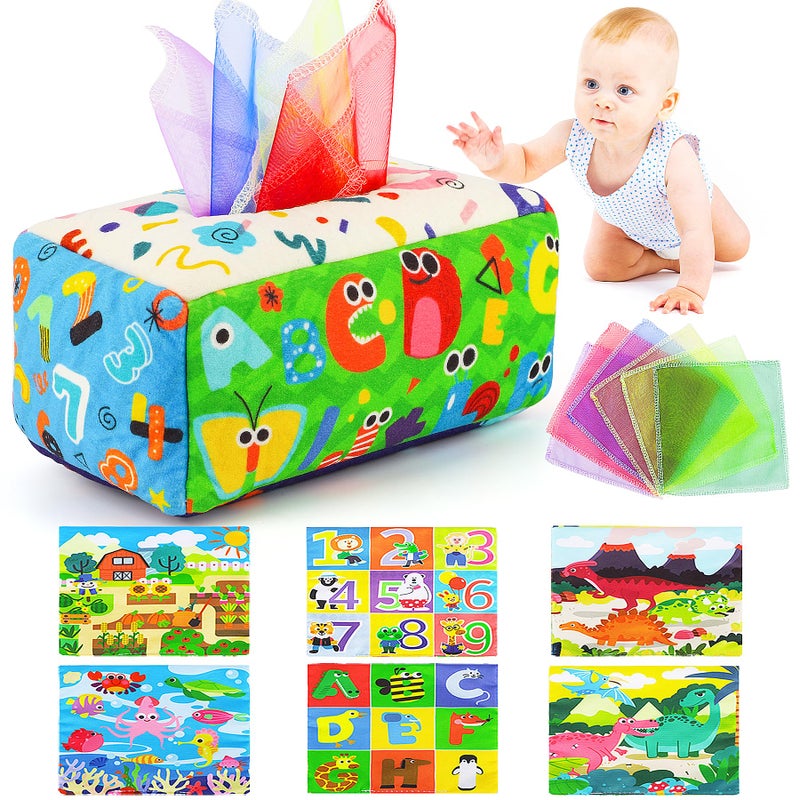 URMYWO Baby Toy 6 Months, Tissue Box Toy - Montessori - Sensory Technology, Contrast Baby Toy 0 6 12 Months, Boys Girls Children Early Learning Toy Baby Gift - Image 1