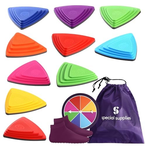 Special Supplies 10 Stepping Stones for Kids Indoor and Outdoor Balance Blocks Promote Coordination Balance Strength Child Safe Rubber NonSlip Edging - Image 1