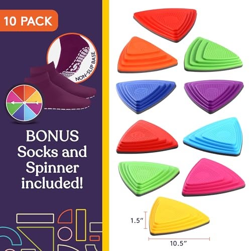 Special Supplies 10 Stepping Stones for Kids Indoor and Outdoor Balance Blocks Promote Coordination Balance Strength Child Safe Rubber NonSlip Edging - Image 5