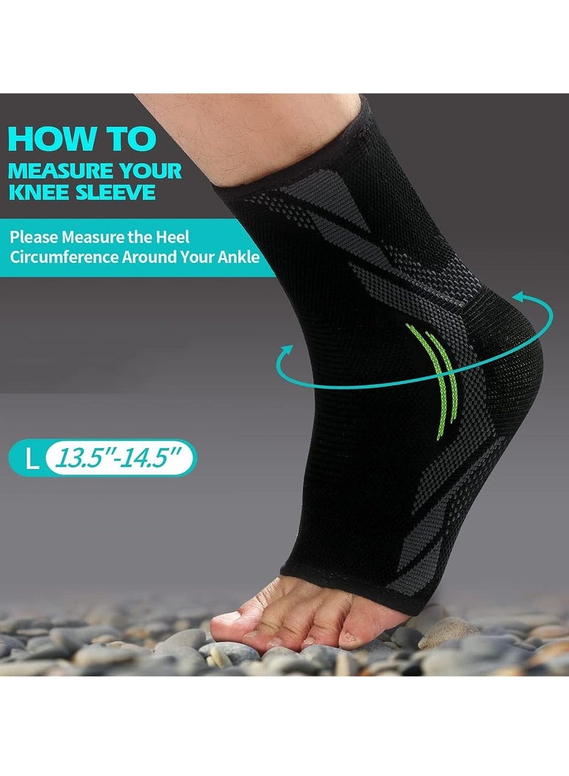 Gonice Ankle Brace Compression, 1 Pair Ankle Sleeve for Sprained Ankle, Injury Recovery, Joint Pain, Achilles Tendonitis Support, Plantar Fasciitis Sock Reduce Swelling, Heel Spur Pain - Image 3