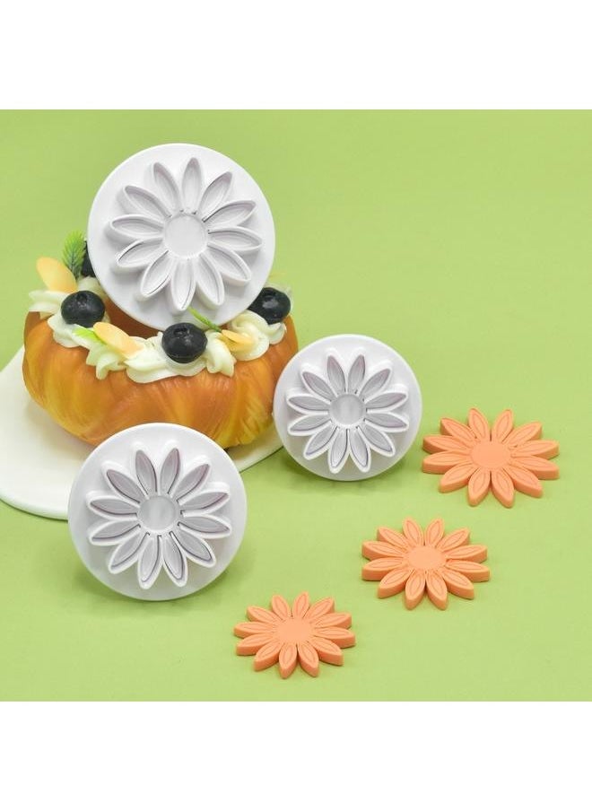yongsheng Plunger Cutters, Veined Sunflower Daisy and Gerbera, Sunflower candy flower design printing mold 3-Pack  - Image 2