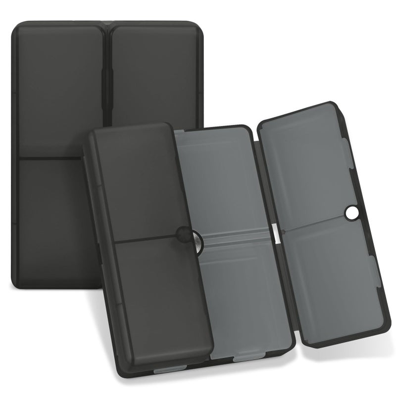 FYY Daily Pill Organizer 7 Compartments Portable Pill Case Travel Pill OrganizerFolding Design Pill Box for Purse Pocket to Hold VitaminsCod Liver OilSupplements and MedicationClear Black