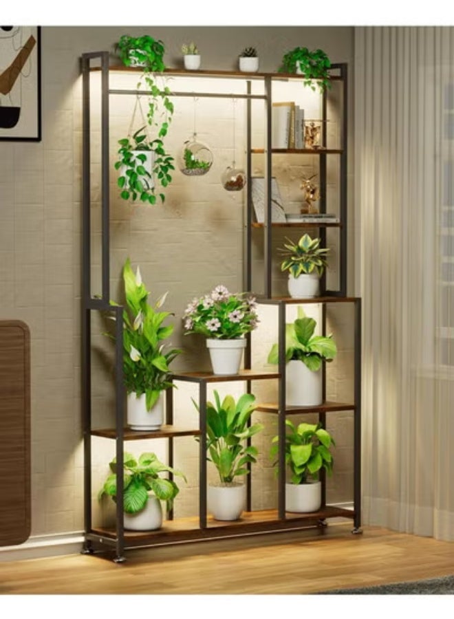KLNAMAEAAN Flower Rack with Shelves Living Room Floor-to-Floor Balcony Wrought Iron Shelf Mobile with Multi-Layer Flower Pot Bracket for Planting - Image 1
