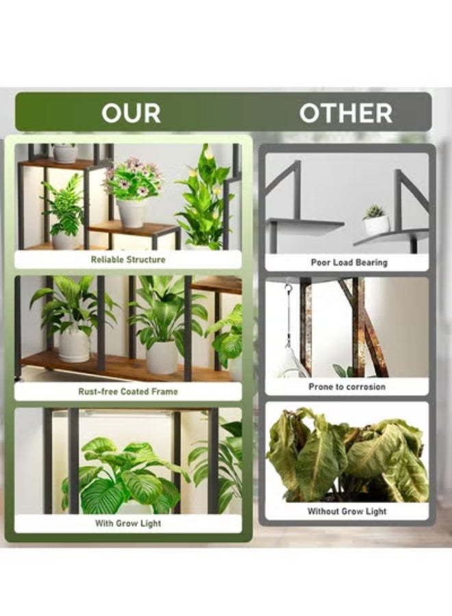 KLNAMAEAAN Flower Rack with Shelves Living Room Floor-to-Floor Balcony Wrought Iron Shelf Mobile with Multi-Layer Flower Pot Bracket for Planting - Image 4