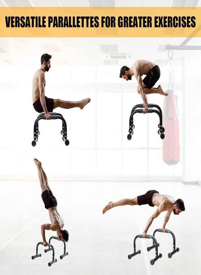 AmazeFan Parallettes Bars, Push Up Bars Strength Training for Handstands, Full Planche & Dips, Calisthenic, Gymnastic, [16.6x10x10in] Push Up Stands Handle for Floor Workouts Calisthenics Equipment - Image 5